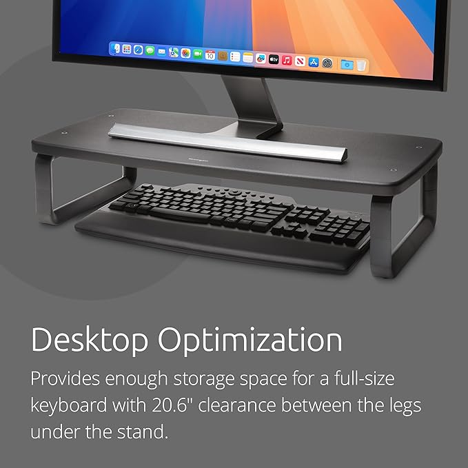 Kensington SmartFit Extra Wide Monitor Stand, Adjustable Height, Ergonomic Design (K52797WW) Black