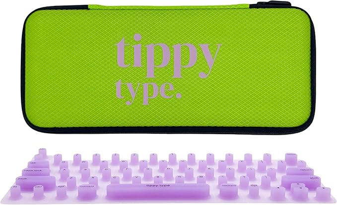 TIPPY TYPE Raised Keyboard Cover for Long Nails - Fits MacBook Pro & Air, iPad 13", & Magic Keyboard (No Numpad) -Silicone -The Original -Comfortable Typing, Quiet, Nail Protection (Violet Haze)