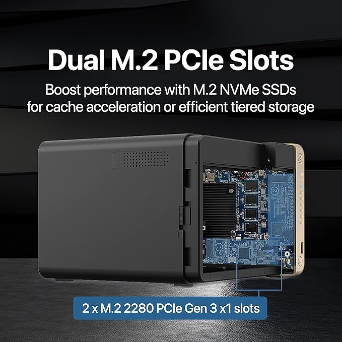 QNAP TS-664-8G-US 6 Bay High-Performance Desktop NAS with Intel Celeron Quad-core Processor, M.2 PCIe Slots and Dual 2.5GbE (2.5G/1G/100M) Network Connectivity (Diskless)