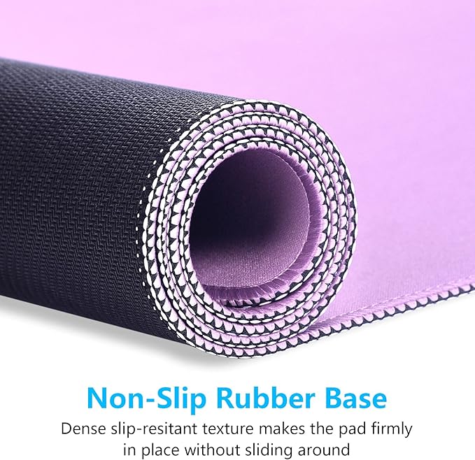 Dapesuom Large Gaming Mouse Pad, Extended Mouse Mat with Stitched Edges, Full Size Keyboard Pad with Non-Slip Base, Big XXL Computer Desk Mats for Gamer, Laptop, Office, 31.5 x 15.7in, Purple