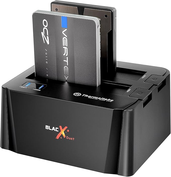 Thermaltake BlacX Duet 2.5”/3.5” SATA I/II/III USB 3.0 External Hard Drive Enclosure Docking Station ST0014U-D,Black