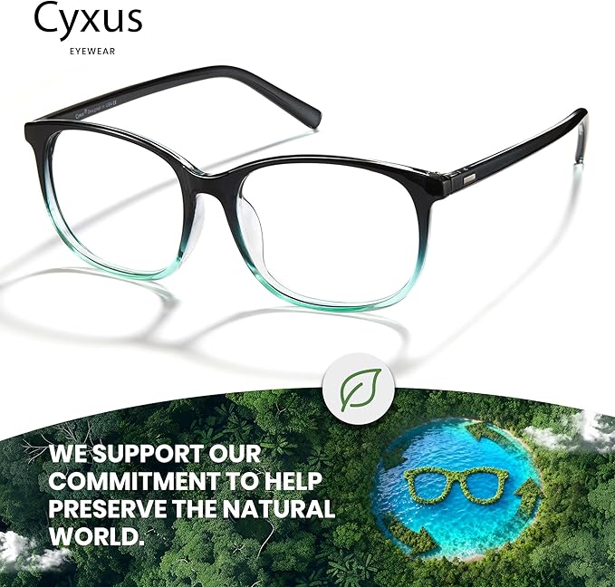 Cyxus Blue Light Blocking Glasses Women Men Computer Gaming Square Glasses UV400 Protection Anti Eyestrain T32