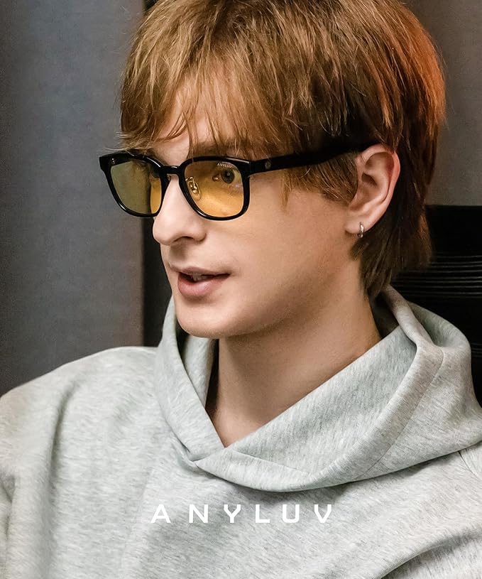 ANYLUV Blue Light Glasses Men Women Computer Gaming Glasses Anti Eyestrain Lightweight Blue Light Blocking Glasses