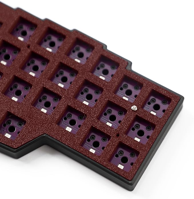 YMDK Corne V4.1 46 Keys Split Keyboard Ergonomic Hotswappable 40% Layout 3D PLA RGB QMK Vial All Key Programmable Mini Independent Gaming Keyboard Kit (Wired Red Black Split 46)