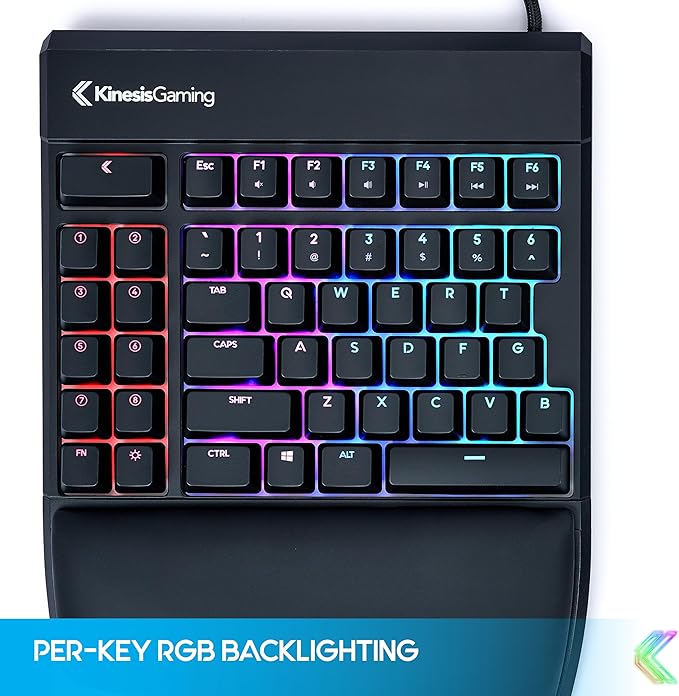 KINESIS Freestyle Edge RGB Plus Split Mechanical Keyboard | Hotswap Linear Switches | RGB | Ergonomic | Detachable Palm Support | Fully Programmable | Mac Keycaps Included | Lift Kit Included