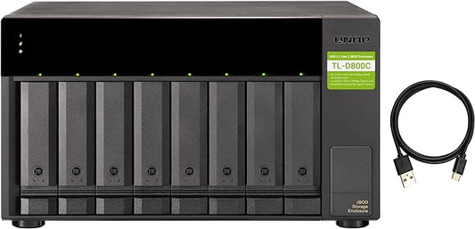 QNAP TL-D800C 8 Bay Desktop JBOD Storage Enclosure with USB 3.2 Gen 2 Type-C Connectivity