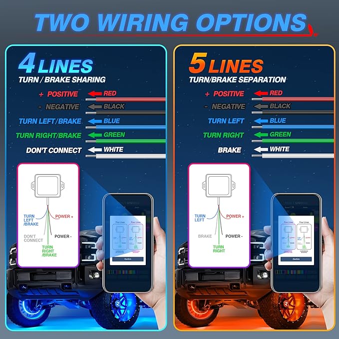 MICTUNING 15.5" V1 RGBW LED Wheel Lights Kit with APP Control & Music Sync Turn Signal, Brake Function, Pure Colors Neon Wheel Rim Lights for Trucks, SUVs, Cars (4PCS, Single Row)