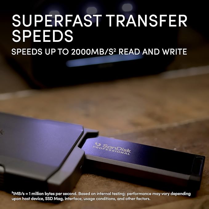 SanDisk Professional 4TB PRO-Blade Transport - Portable and Modular NVMe SSD, Up to 2000MB/s, USB-C, USB 3.2 gen 2x2, Solid State Drive - SDPM2NB-004T-GBAND