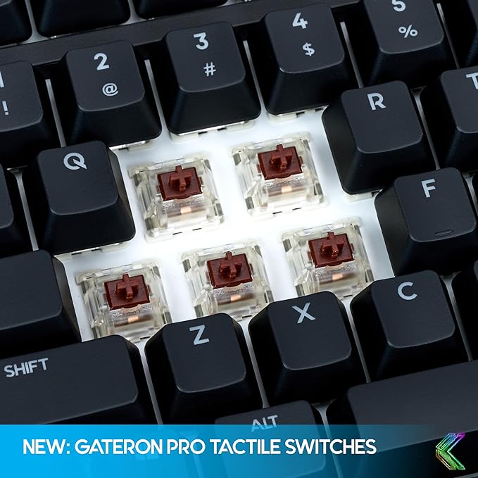 KINESIS Freestyle Edge RGB Plus Split Mechanical Keyboard | Hotswap Tactile Switches | RGB | Ergonomic | Detachable Palm Support | Fully Programmable | Mac Keycaps Included | Lift Kit Included