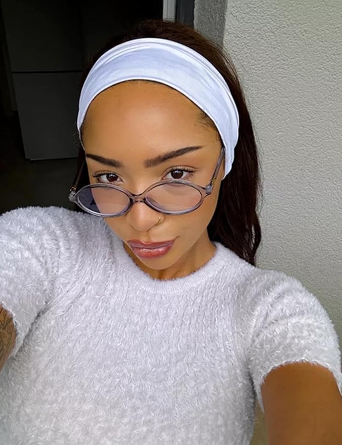 Slocyclub Fashion Oval Blue Light Blocking Glasses for Women Men Vintage Oval Small Frame Eyeglasses Retro Glasses, Grey