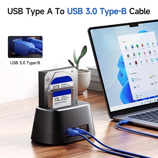 Cable Matters 2-Pack 5Gbps USB 3.0 Cable - 6ft, USB A to B Cable, USB3 Cord with Type-B 3.0 Connector for Hard Drive Enclosure/Built-in Hub and More, Blue