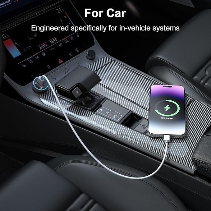 Basesailor USB to USB C Car Adapter 4Pack,Type C CarPlay Charger,USBC Female to USBA Male Converter for Apple iPhone 17 17e Air 16 15 Pro Max,Samsung S26 S25 A55,Not for iPad/Magsafe/HomePod
