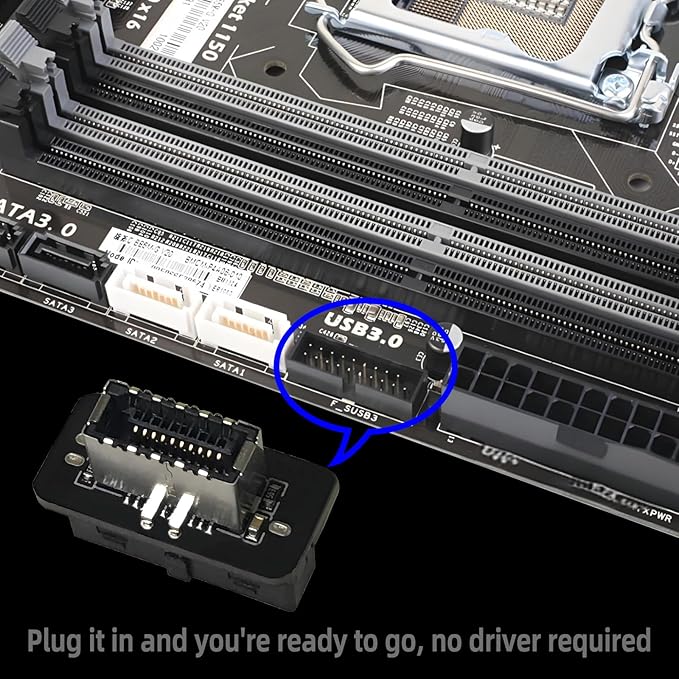 USB 3.2 Gen 1 to USB 3.2 Gen 2 Header Adapter Front Panel Connector Motherboard 19Pin USB 3.0 to Type-E/USB C