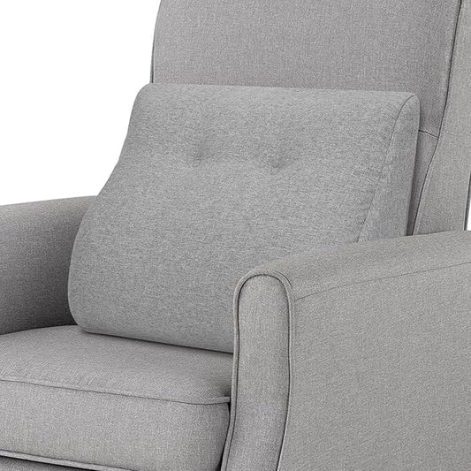 baibu Lumbar Support Pillow for Recliner, Large Memory Foam Dual-Layer Patent Design Back Support Cushion for Sofa & Gaming Chair, Ergonomic Lumbar Pillow with Machine Washable Cover, Light Grey