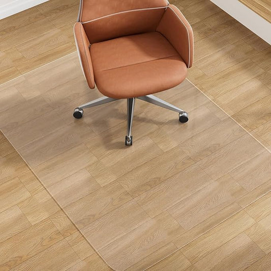 53" X 45" Office Chair Mat for Hardwood Floor, PVC Clear Desk Chair Mat for Hard Floors - Can't be Used on Carpet