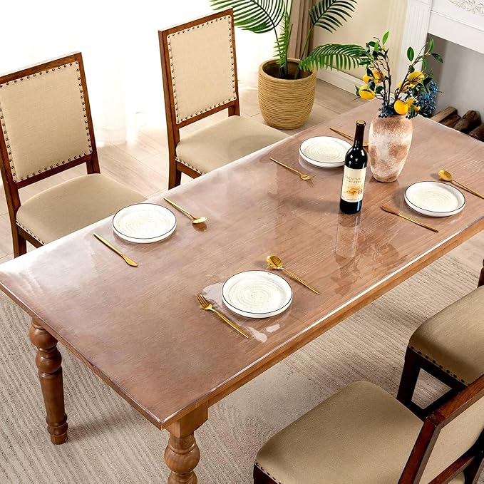 24 x 30 Inch Clear Table Cover, 2mm Thick Desk Mat, Plastic Vinyl Table Protector, Desk Mats