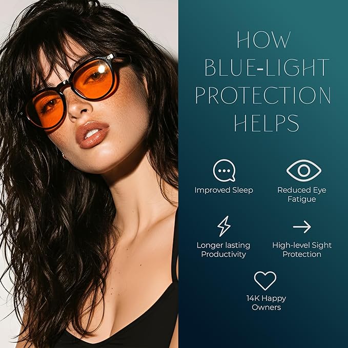 Blue Light Blocking Glasses - Anti Eye Strain Glasses for Gaming, Reading & Computer - Comfort Eyewear for Women & Men