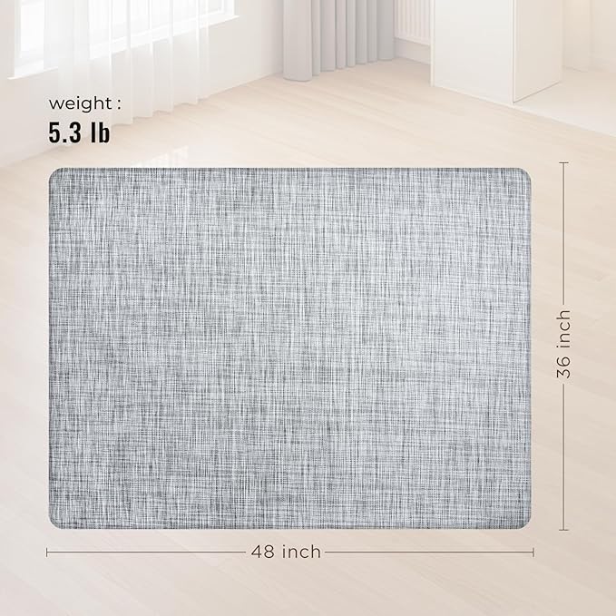 Office Chair Mat,36"x48" Anti-Slip Waterproof Hardwood Floor Chair Mat,Heavy Duty Floor Protector Rolling Chairs for Home Office(Grey)