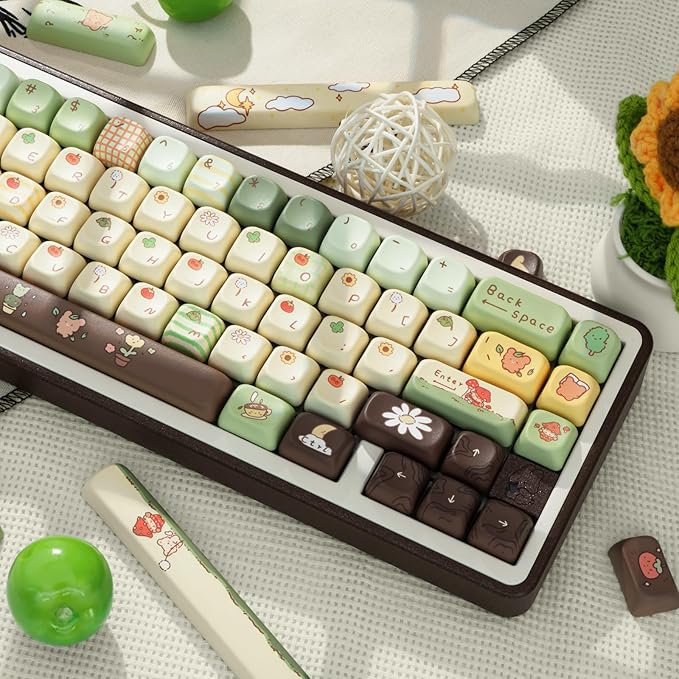 Cute Keycaps, Thick PBT Keycap FOA Profile, 149 Keys Keyboard Keycaps, Dye-Sublimation Keycap Set Compatible with 60% 75% 96% 100% Cherry Gateron MX Switches Mechanical Gaming Keyboard