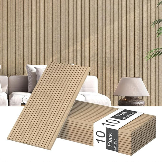10 Pack Acoustic Panels,48"*24"*0.47"Self-Adhesive Soundproof Wall Panels,High Density Sound Proof panels for Walls, Office, Reccording Studio, Home,Ceiling-Deep Camel