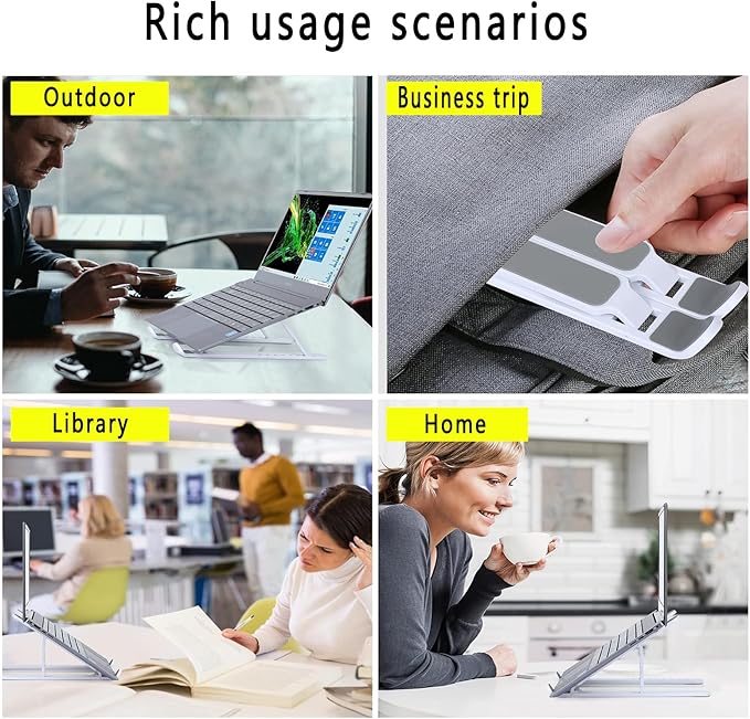 T Legend Laptop Stand for Desk,Very Portable and use Anywhere,Compatible with 9-15 inch Laptops(Plastic-White)