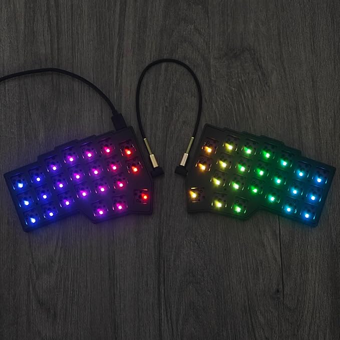 YMDK Split Keyboard Corne V4.1 46 Keys Ergonomic Hotswappable 40% Layout 3D PLA RGB QMK Vial All Key Programmable Mini Independent Gaming Keyboard Kit