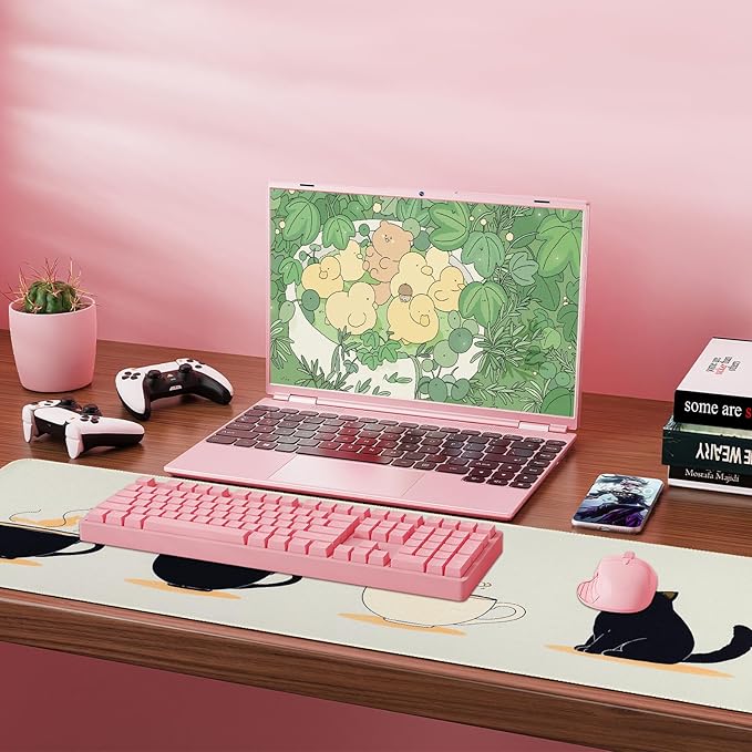 Large Cute Cat Mouse Pad,Kawaii Gaming Mousepads,Anime Mouse Mat with Non-Slip Rubber Base,Stitched Edge Mouse Pads for Desk,Computers,Laptop,Office 31.5 x 11.8 Inch