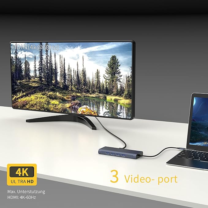 USB C Docking Station Hub (12 -in-1) with 4K 60HZ HDMI, Ethernet, VGA,Audio, USB3.0 TF/SD Dongle Docking Station Compatible for MacBook iPad Pro Dell Hp Lenovo