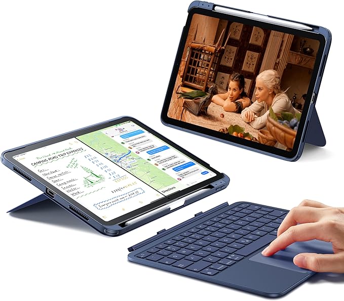 ESR for iPad (A16) 11th/10th Gen Flex Keyboard Case, Ultra-Light Magnetic Detachable Keyboard for iPad 10.9" with Writing/Viewing Modes, Larger Precision Trackpad, Blue