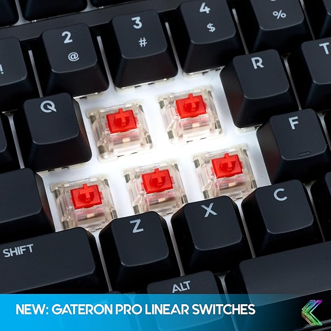KINESIS Freestyle Edge RGB Plus Split Mechanical Keyboard | Hotswap Linear Switches | RGB | Ergonomic | Detachable Palm Support | Fully Programmable | Mac Keycaps Included | Lift Kit Included