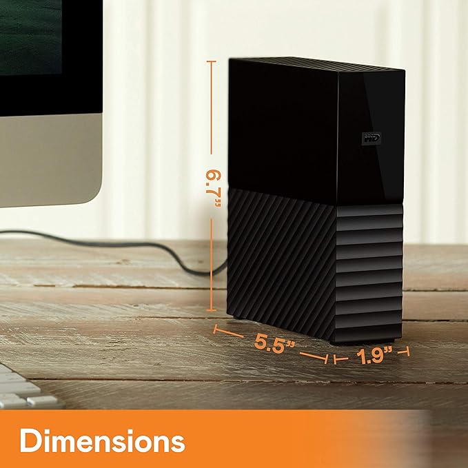 WD 18TB My Book Desktop External Hard Drive, USB 3.0, External HDD with Password Protection and Auto Backup Software - WDBBGB0180HBK-NESN and WD 5TB Elements Portable HDD, External Hard Drive, USB 3.0 for PC & Mac, Plug and Play Ready - WDBU6Y0050BBK-WESN