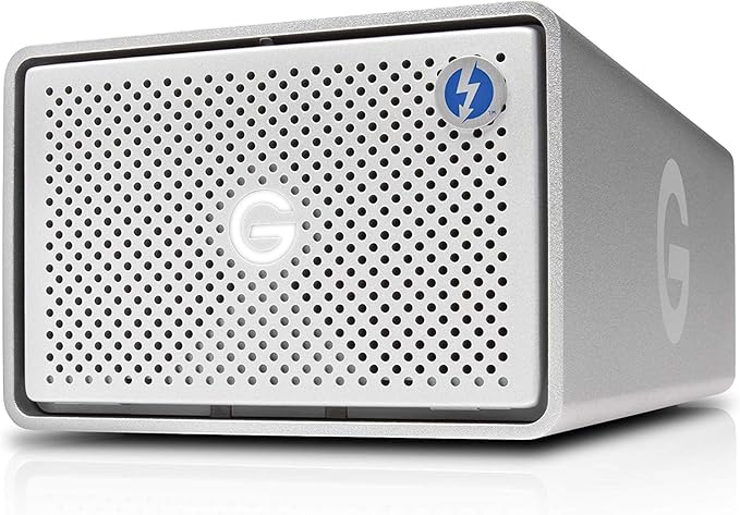G-Technology 36TB G-RAID with Thunderbolt 3, USB-C (USB 3.1 Gen 2), and HDMI, Removable Dual Drive Storage System, Silver - 0G10810-1