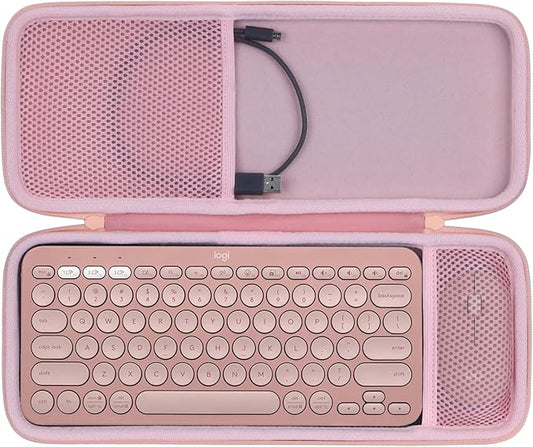 Lebakort Hard Carry Case Compatible with Logitech Pebble Keys 2 Combo K380s K380 Keyboard + M350 Pebble Mouse Combo (Rose Case)