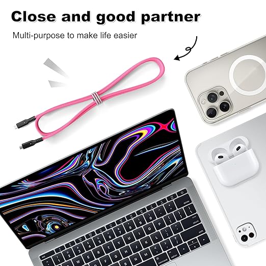 80Gbps Thunderbolt 5 Cable 3.3ft USB C to USB C Cable, 240W(5A) Charging Cord, Braided Type C Cable Compatible for Dual 16K/8K/4K Display, USB8, SSD, eGPU, Mac Studio/mini, iPhone