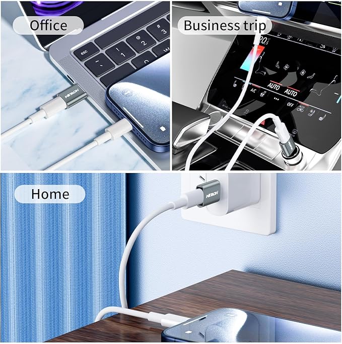 USB to USB C Adapter 4 Pack,HOWJIM USB C Female to USB 3.0 Male OTG Adapter,PD27W/66W Fast Charging 5Gbps Data Transfer for M-acBook,Pad Pro,Phone 17/16/15,G-alaxy,X-peria,A-irpods,Pixel,CarPlay Gray