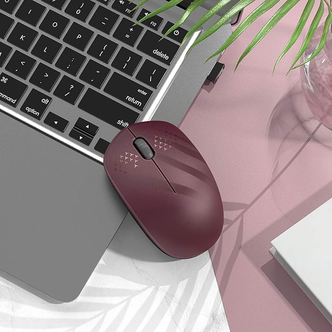 seenda Wireless Mouse for Laptop, 2.4G Noiseless Mouse with USB Receiver - Optical Tracking Portable Computer Mice for Chromebook, PC, Tablet, Windows System, 24 Months Battery Life - Red&Black