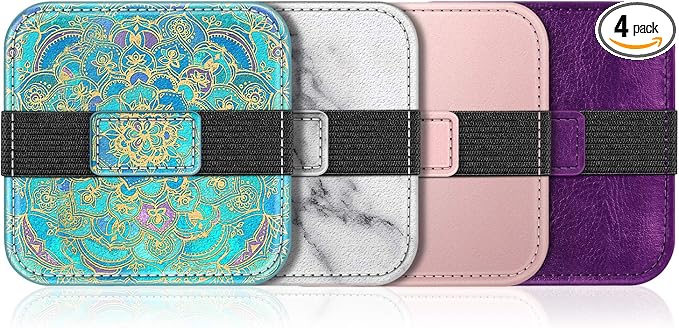 Fintie Screen Cleaning Pad, [4 Pack] Soft Cloth Wipes Screen Cleaner with Elastic Strap for iPad, iPhone, MacBook, Tablets, Laptop (Shades of Blue)
