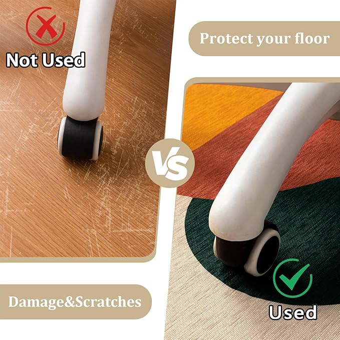 Office Chair Mat for Hardwood Floor, 48"x36" Easy Glide Computer Desk Mat Protector for Rolling Chair Under Desk Rug Nonslip Backing, Machine Wash (Modern)