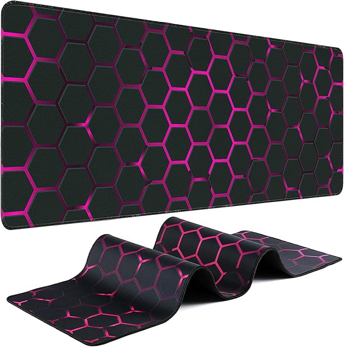 Gaming Mouse Pad - (31.5"×11.8") Honeycomb Large Mouse Pads for Desk - Desk Mat for Keyboard and Mouse with Non-Slip Base, Desks Pad Matfor Game/Office & Home