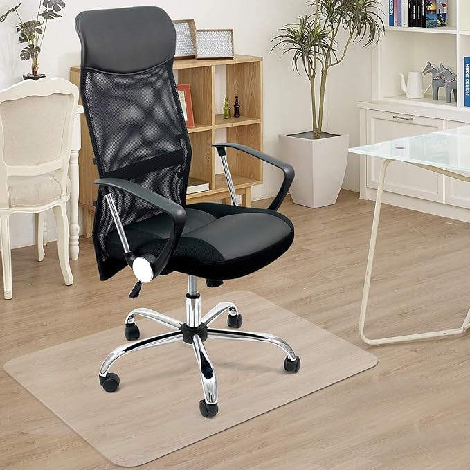 Azadx Large Chair Mat for Hardwood Floor 48 x 59'', Clear Office Chair Mat for Hard Floors Rectangle, Plastic Floor Mat for Wooden/Tile Floor