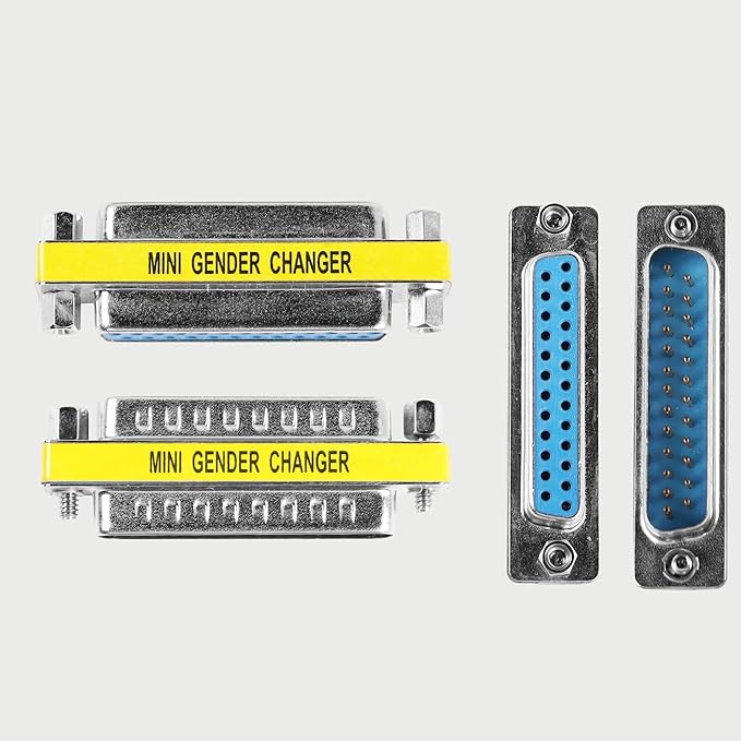 MEIRIYFA DB25 25 Pin Gender Changer D-SUB 25Pin Coupler Serial Cable Gender Changer RS232 VGA Adapter Connetor for Applications Pack of 2 (Female to Female)