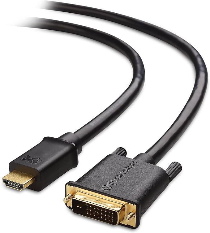 Cable Matters CL3 in-Wall Rated Bi-Directional HDMI to DVI Cable - 6ft, DVI to HDMI Cable, HDMI1.4 to DVID Dual Link Cord, Black