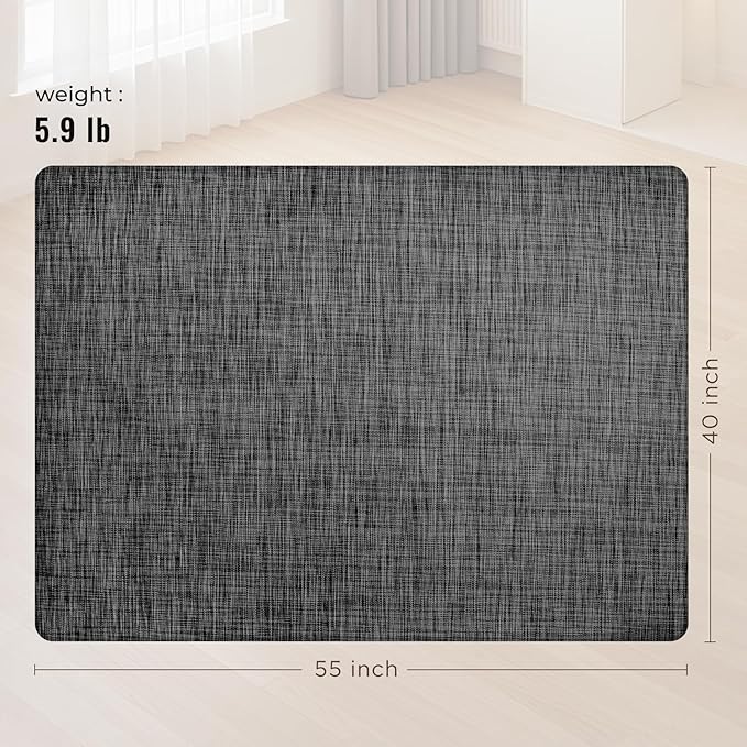 Office Chair Mat,40"x55" Anti-Slip Waterproof Hardwood Floor Chair Mat,Heavy Duty Floor Protector Rolling Chairs for Home Office(Black)