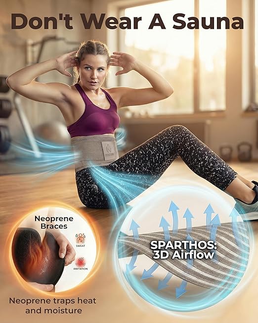 Sparthos Back Support Belt - Relief from Back Pain, Sciatica, Herniated Disc - Lower Backbrace With Lumbar Pad For Home & Lifting At Work - For Men & Women - Fits 52–59″ Waist (X-Large, Check Sizing)