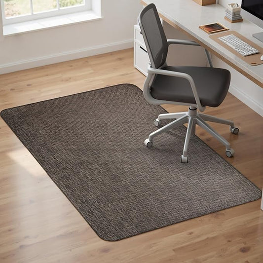 Sycoodeal Office Chair Mat for Hardwood & Tile Floor, 40" x 48" Computer Gaming Chair Mat for Rolling Chairs Non-Curve, Anti-Slip, Heavy Duty Floor Protector for Home Office (Dark Brown)