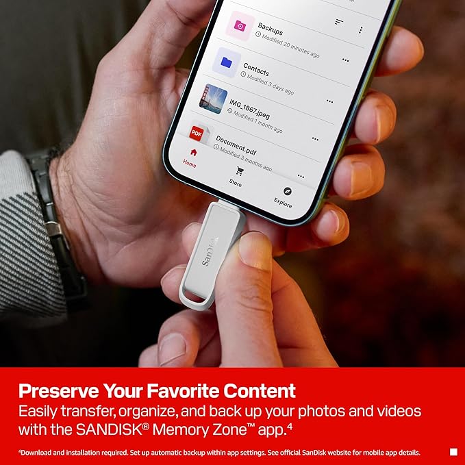 SanDisk 64GB Phone Drive with USB Type-C - for Smartphones, Tablets, and Computers - Up to 150MB/s, USB 3.2 Gen 1 - Arctic White - SDIXS0N-064G-GN6NE