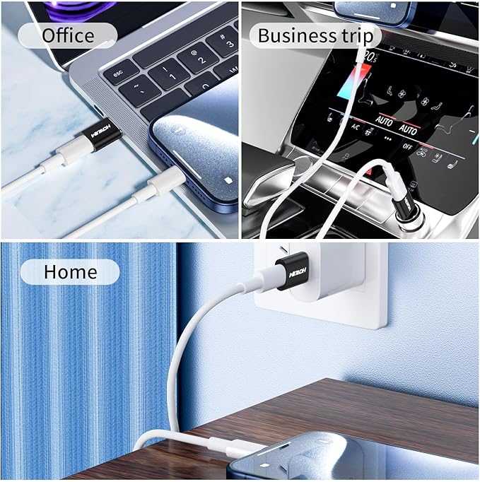 USB to USB C Adapter 4 Pack, USB C Female to USB3.0 Male OTG Adapter,Fast Charging 5Gbps Data Transfer for M-acBook Pad Phone 17/16/15 G-alaxy X-Peria Watch A-irpods M-agSafe Black