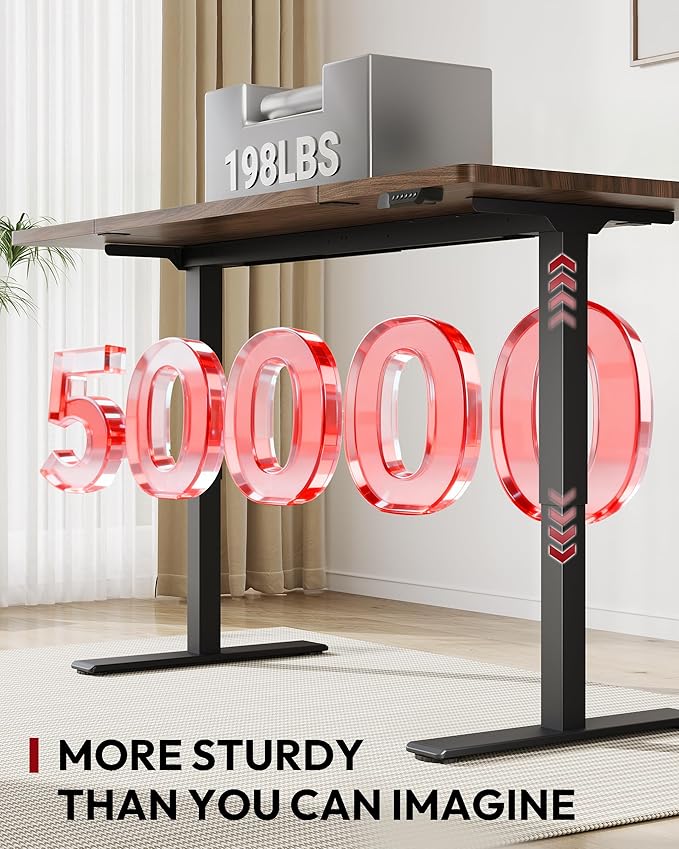 SANODESK Dual Motor Electric Standing Desk 79 x 32 Inches, Height Adjustable Sit Stand Desk with Large Splice Board for Home Office, Computer Workstation, Study & Gaming, Black Frame/Black Walnut Top