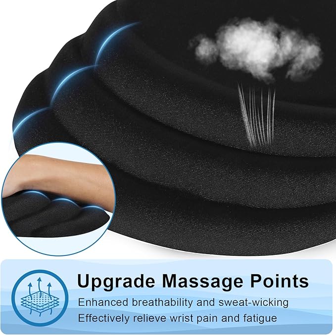 Ergonomic Mouse Pad with Wrist Rest, Carpal Tunnel Mousepad Waist Support, Memory Foam Massage Design Pain Relief (ABCD123)