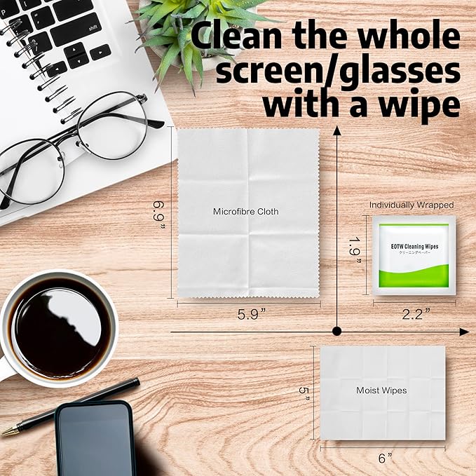 Screen Wipes Individually Wrapped, EOTW Pre-moistened Computer Phone Lens Cleaning Wipes for iPhone iPad Tablet PC Computer LED Screen, Pack of 30